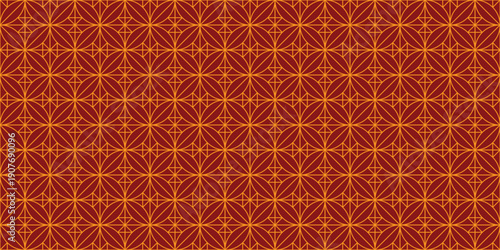 Red and orange geometric seamless pattern. Ideal for clothing fabric, headscarves, gift wrapping paper, and packaging design.