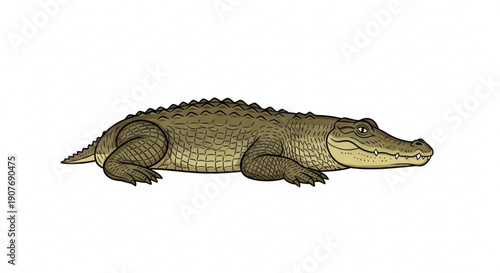 Crocodile Isolated on White Background