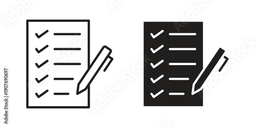 Task list icons collection. Line vector sign, symbol for web and mobile
