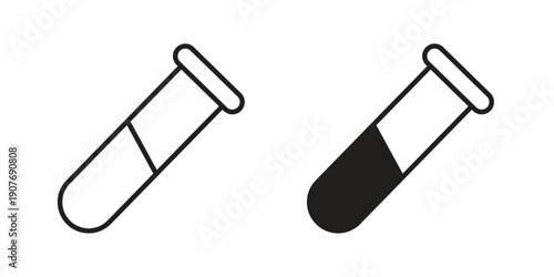 Test tube icons collection. Line vector sign, symbol for web and mobile
