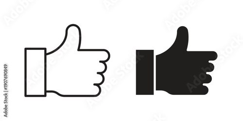 Thumbs down icons collection. Line vector sign, symbol for web and mobile