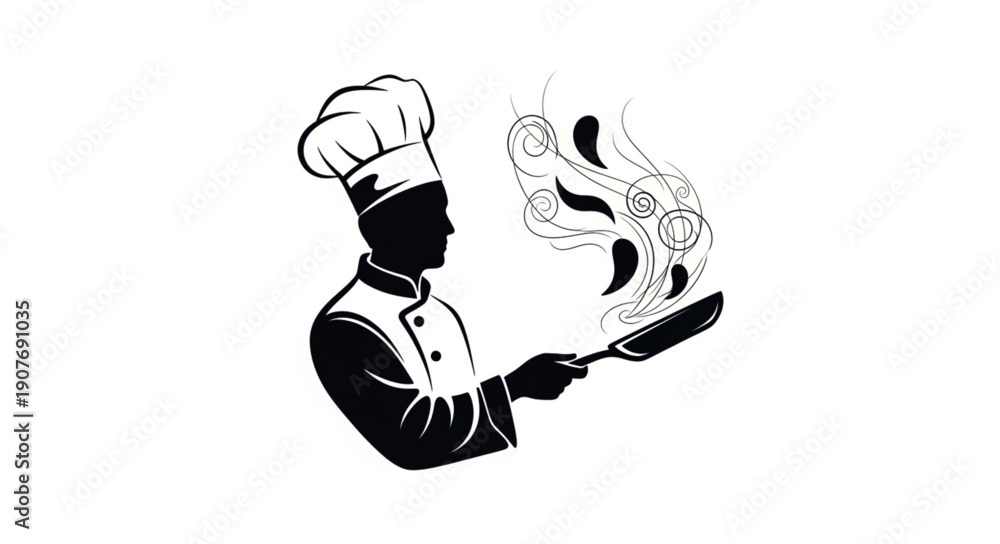 custom made wallpaper toronto digitalvector illustration of a chef