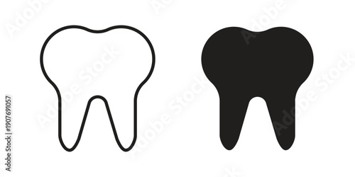 Tooth icons collection. Line vector sign, symbol for web and mobile