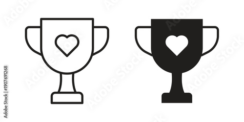 Trophy icons collection. Line vector sign, symbol for web and mobile