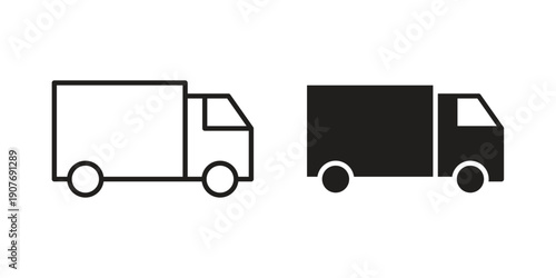 Truck icons collection. Line vector sign, symbol for web and mobile