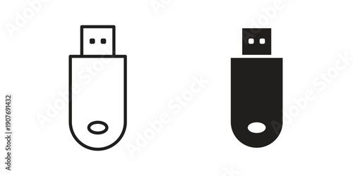 usb drive icons collection. Line vector sign, symbol for web and mobile