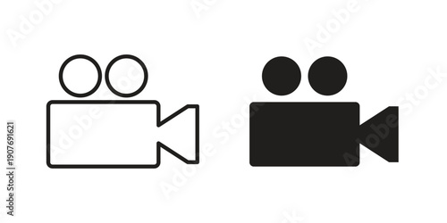 Video icons collection. Line vector sign, symbol for web and mobile