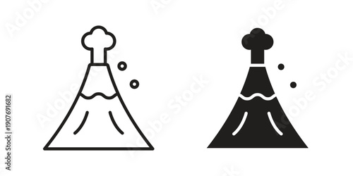 Volcano icons collection. Line vector sign, symbol for web and mobile