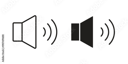 Volume icons collection. Line vector sign, symbol for web and mobile