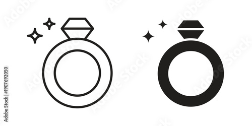 Wedding ring icons collection. Line vector sign, symbol for web and mobile