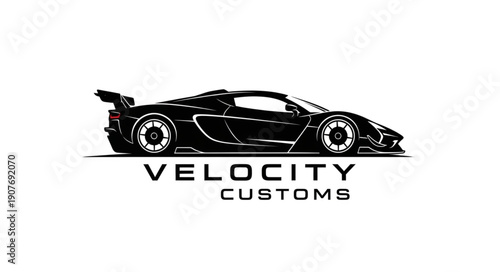 Black Sports Car Vector Illustration.