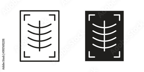 X-ray scan icons collection. Line vector sign, symbol for web and mobile