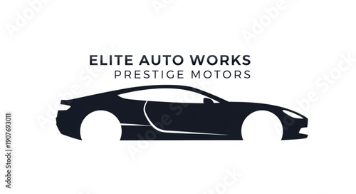 Black Sports Car Silhouette Logo.