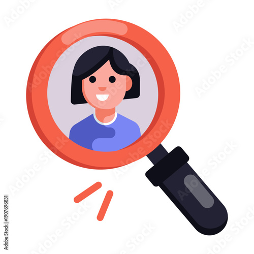 Icon showing hiring designed in flat style