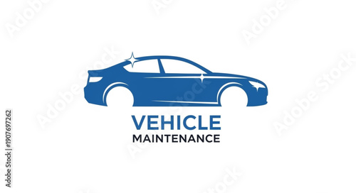Blue Car Vehicle Maintenance Service.
