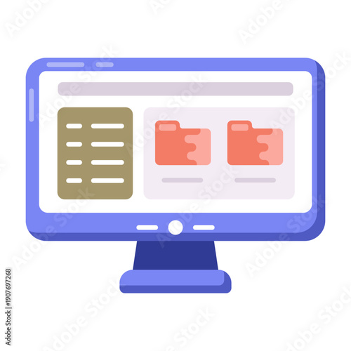A flat style icon showing soft documents files