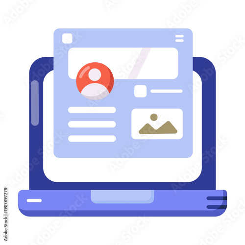 A flat style icon showing portal access screen