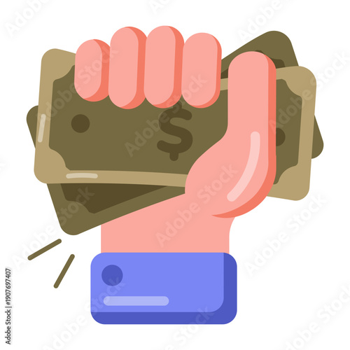 A flat style icon depicting cash