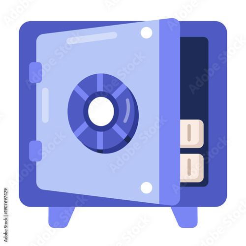 A flat style icon representing safe box