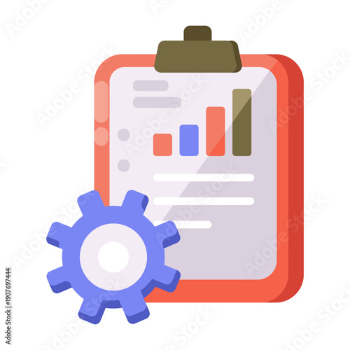 A flat style icon depicting analytical repot