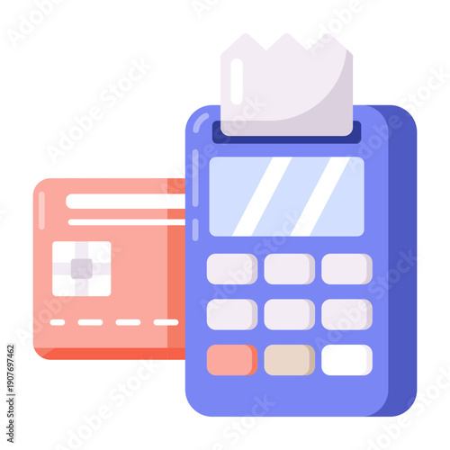 A flat style icon depicting pos payment