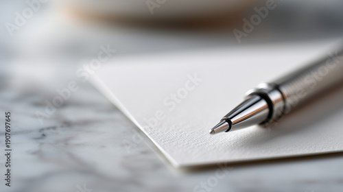 Sleek Metallic Pen Diagonal...