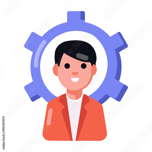 A flat style icon representing adaptability