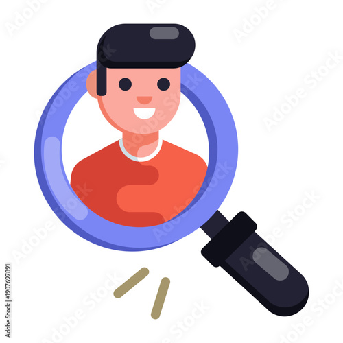 A flat style icon depicting self development