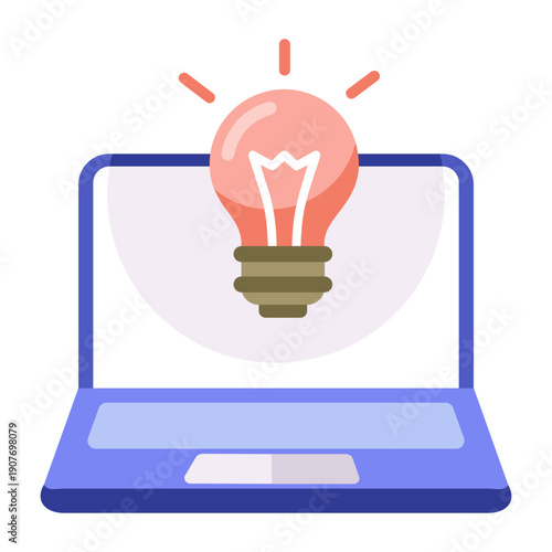 A flat style icon showing creative work process