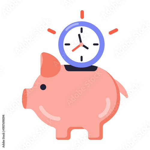 A flat style icon showing time saving efficiency