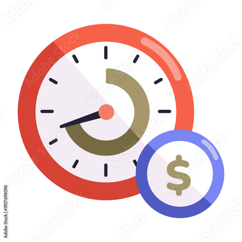 A flat style icon showing time investment planning
