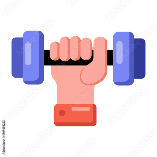 A flat style icon depicting strength