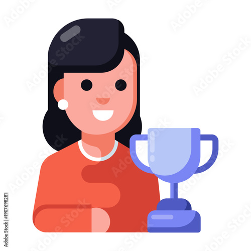 A flat style icon representing best employee