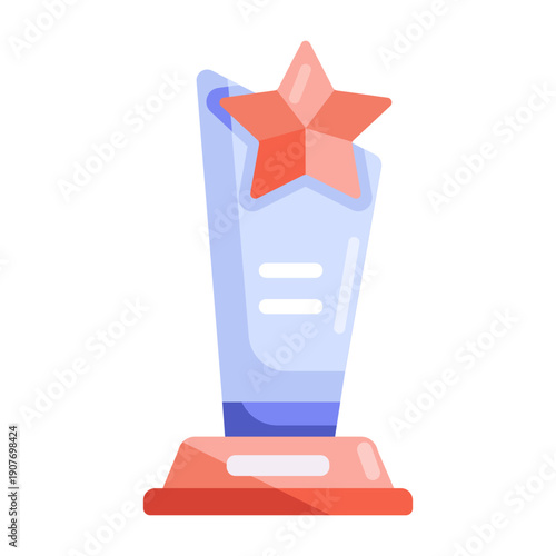 A flat style icon representing winner award