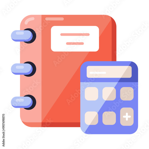 A flat style icon depicting accounting