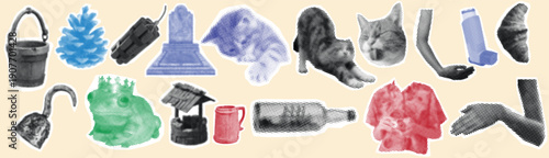 Haftoon Surreal Abstract Collage Illustration with Everyday Objects, Animals, Fashion Accessories, and Creative Artistic