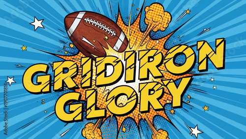 American Football Gridiron Glory Illustration.