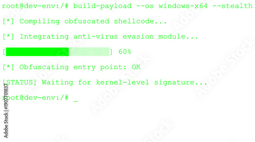 Cyber security - Hacking Terminal concept - Green typography