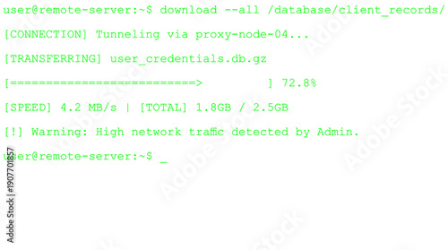 Cyber security - Hacking Terminal concept - Green typography