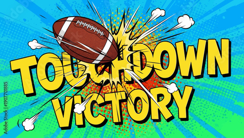 American Football Touchdown Victory Celebration.