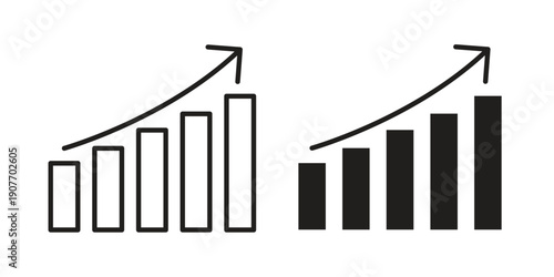 Growth chart icon suitable vector symbol for graphic design, logo, web site, social media