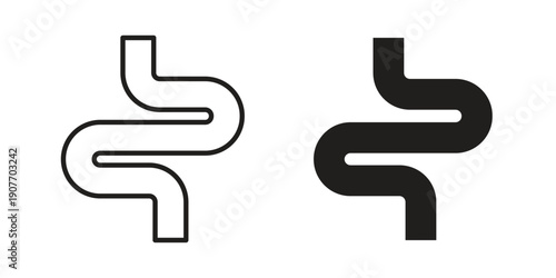 Intestine icon suitable vector symbol for graphic design, logo, web site, social media