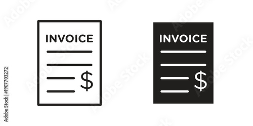 Invoice icon suitable vector symbol for graphic design, logo, web site, social media