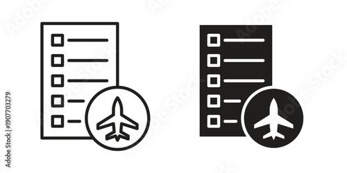 Itinerary icon suitable vector symbol for graphic design, logo, web site, social media