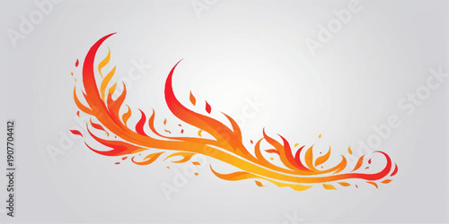 Abstract fiery background with burning flames and warm colors