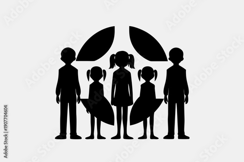 Family Protection And Care Symbol Silhouette