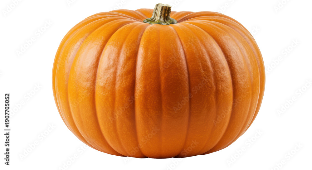 Obraz premium Vibrant orange pumpkin resting isolated on white background ideal for autumn decoration