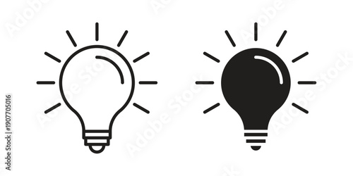 Light bulb icon suitable vector symbol for graphic design, logo, web site, social media