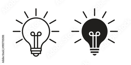 Lightbulb icon suitable vector symbol for graphic design, logo, web site, social media