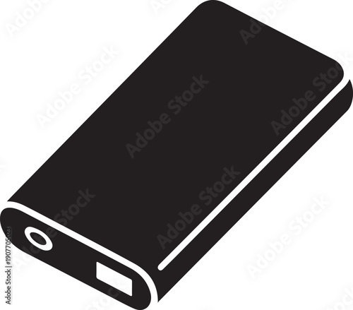 External battery pack silhouette icon for portable energy supply